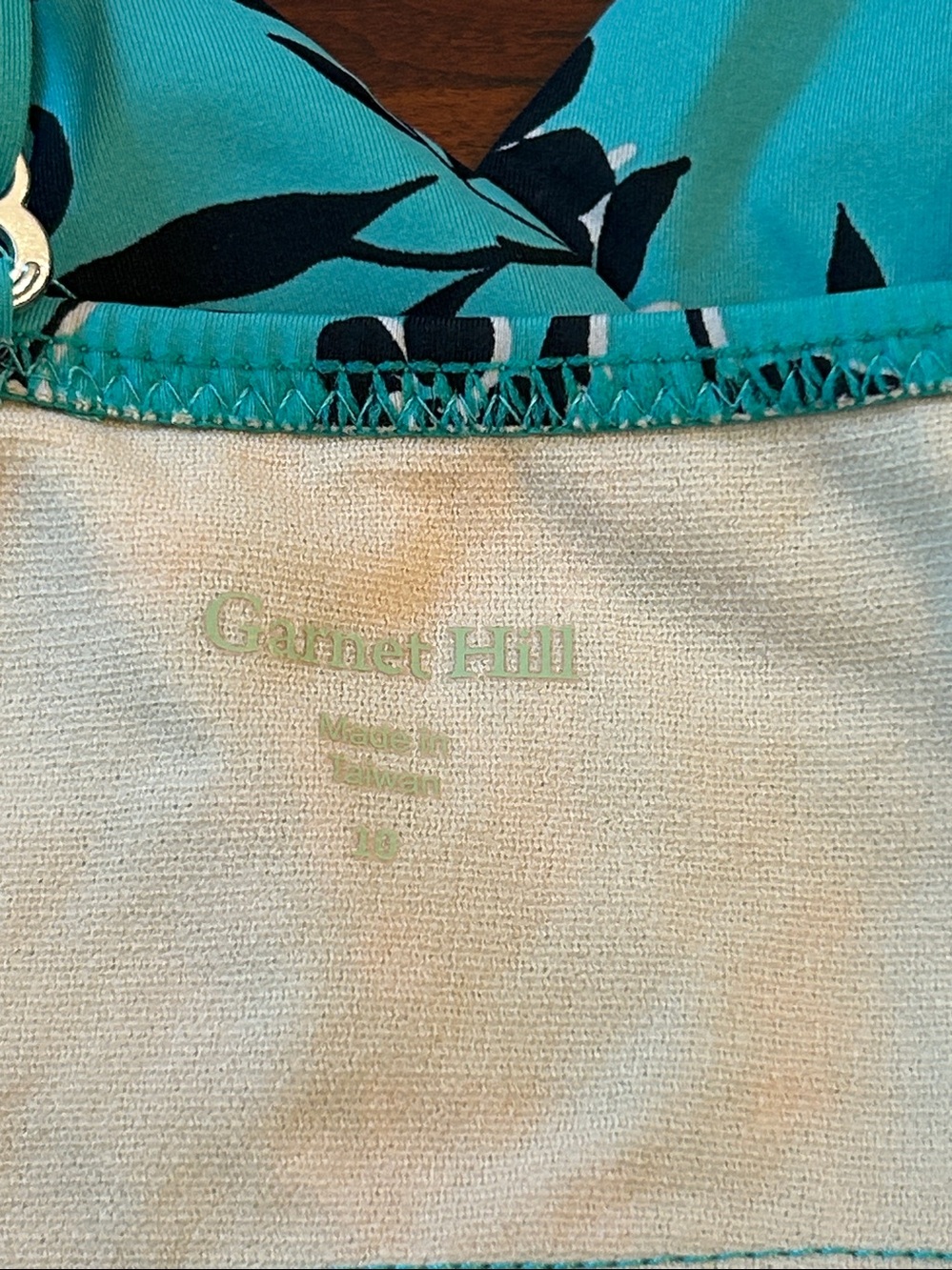 Garnet Hill Women’s Floral Tankini Set in Aqua Swim Top & Skirt size 10 - Picture 8 of 16